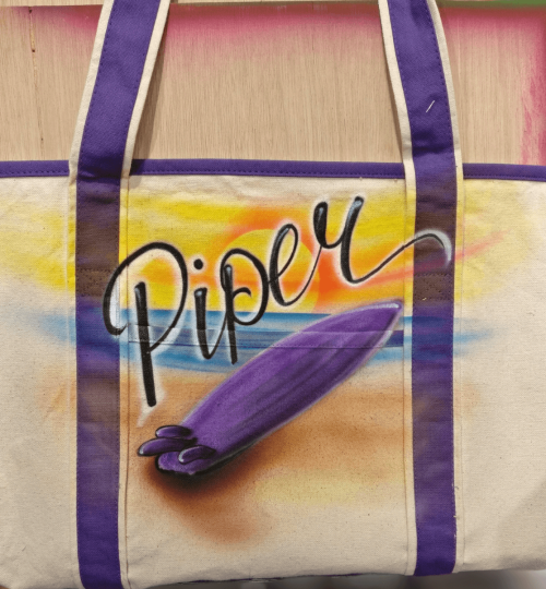 Beach Tote Bag Airbrush Design