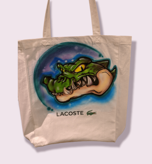 Lacoste Tote Bag Airbrush Design